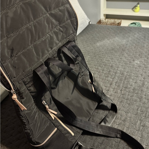 Stella & Dot Black Backpack with Modern Design and Metallic Accents - Picture 2 of 3